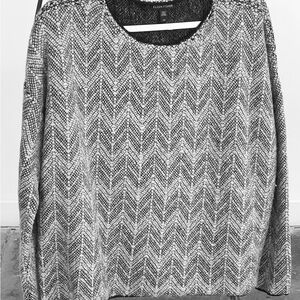 EILEEN FISHER ALPACA WOOL BLEND OVERSIZED Boxy SWEATER Small Petite Hertingbone